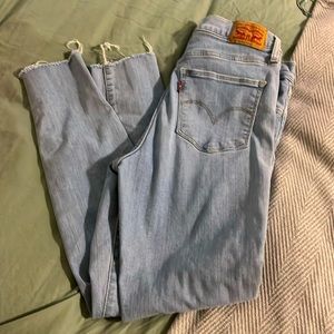 Levi’s 720 distressed jeans-high rise super skinny. Washed never worn. Have tags